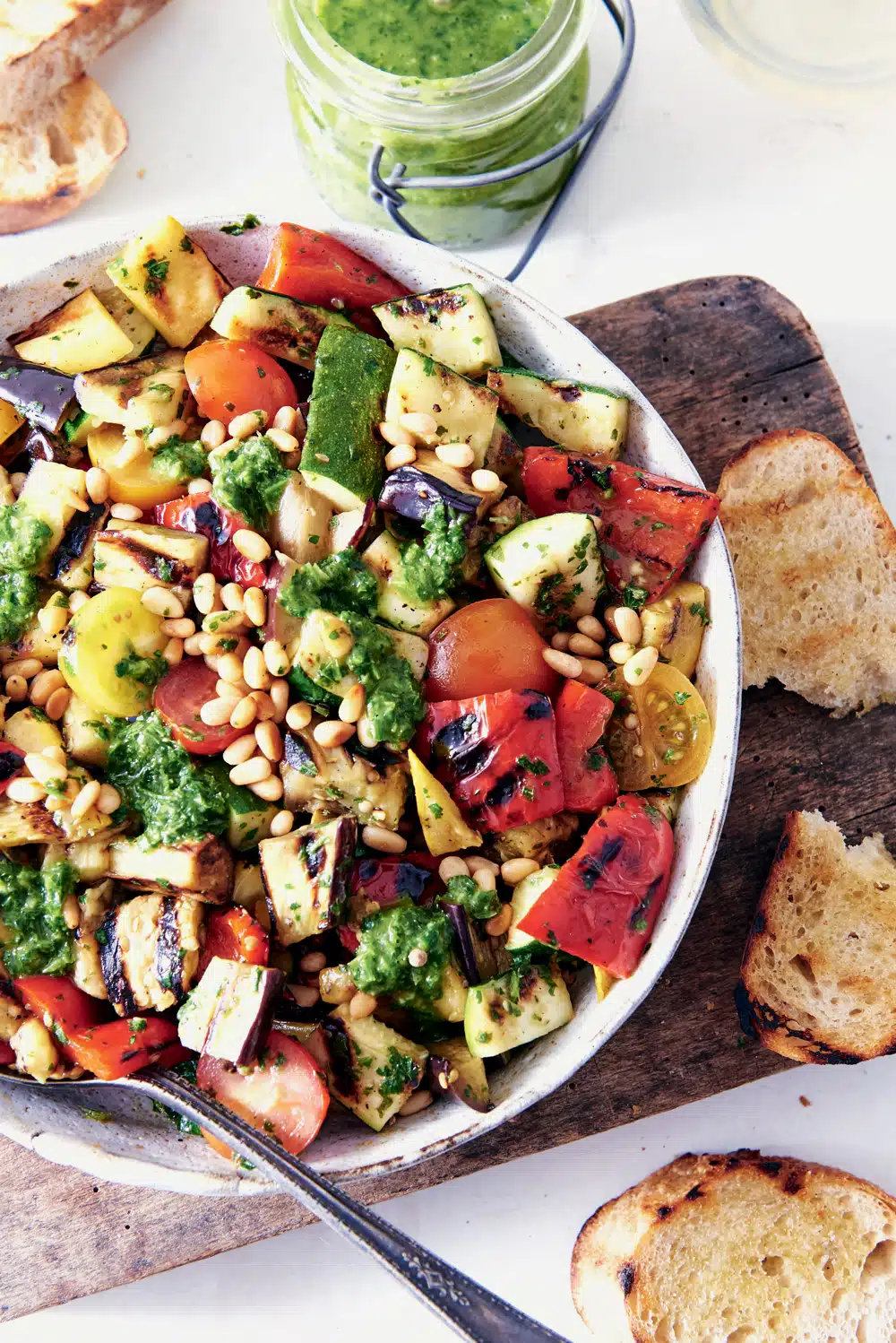 Grilled Ratatouille Salad with Lemony Herb Dressing