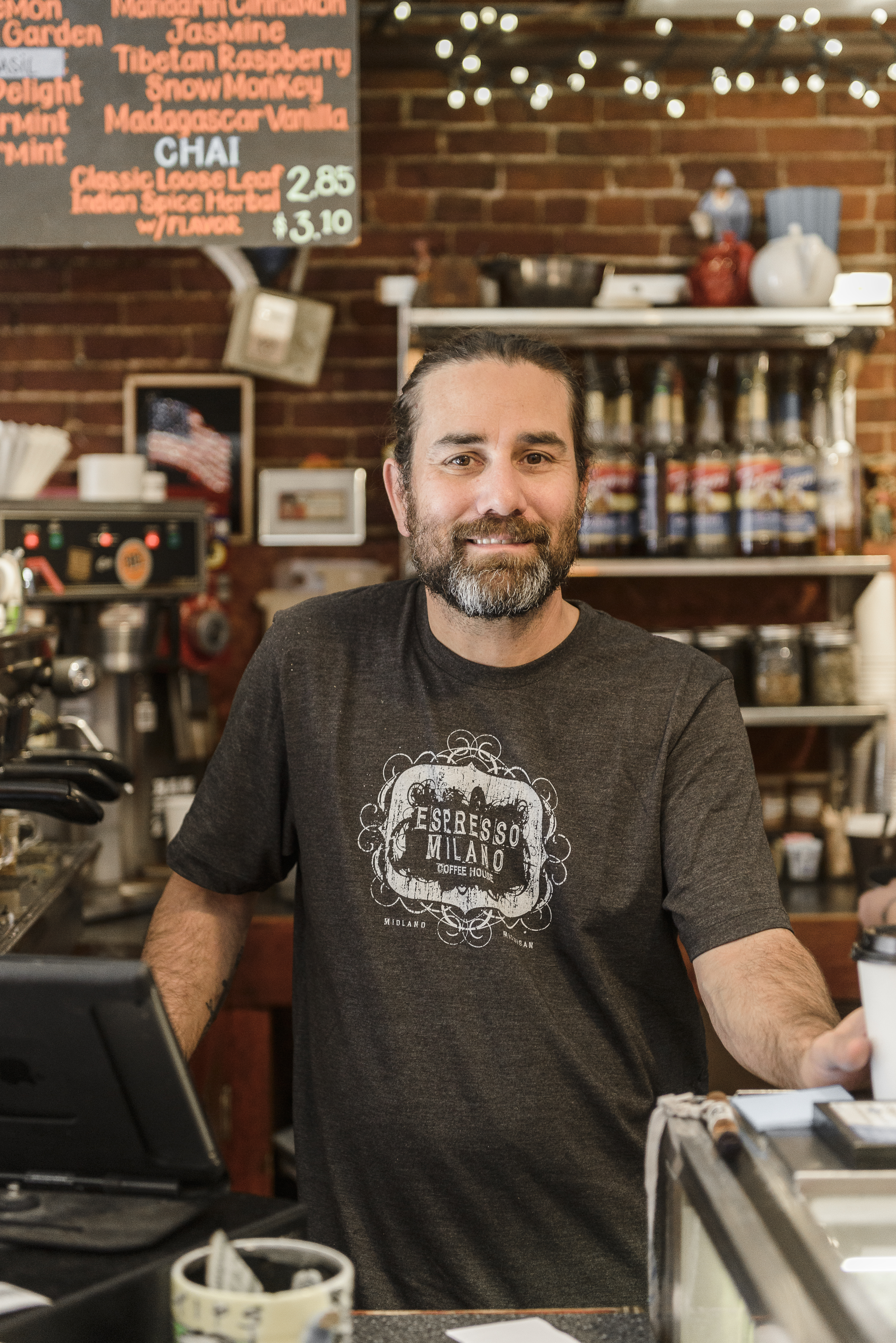 Chris Silva owner of Front Street Coffeehouse, a coffee and sandwich spot in town since 1996.