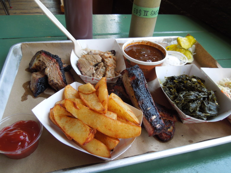 The Meat Coma platter at Salvage BBQ. 