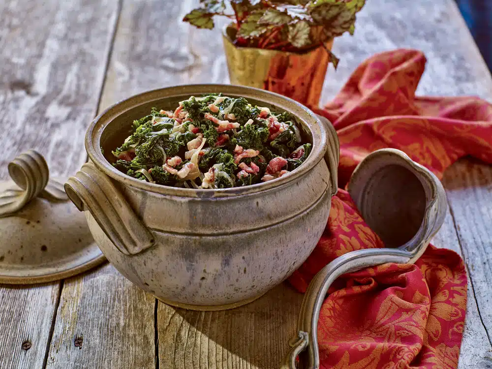 Sautéed Kale with Bacon and Onions