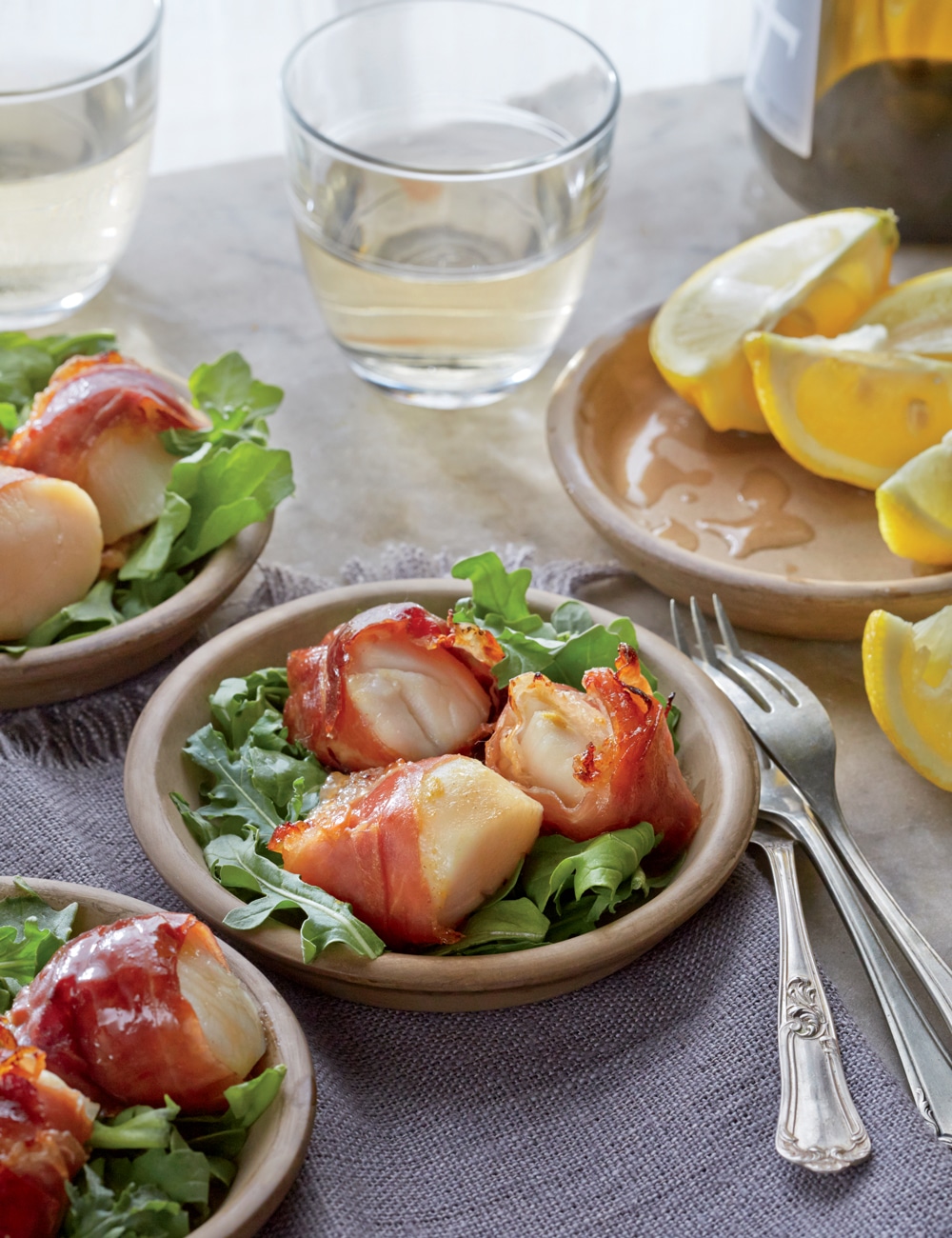 Sweet and Spicy Scallops Wrapped in Prosciutto