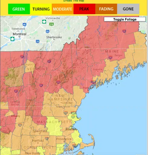 Map of Fall Foliage