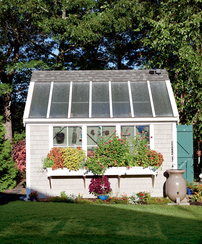 Linda Colgan's shed with natural light thanks to translucent polycarbonate panels incorporated into the roof. 