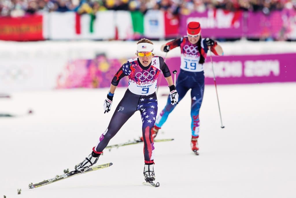 women's U.S. cross-country ski team racing