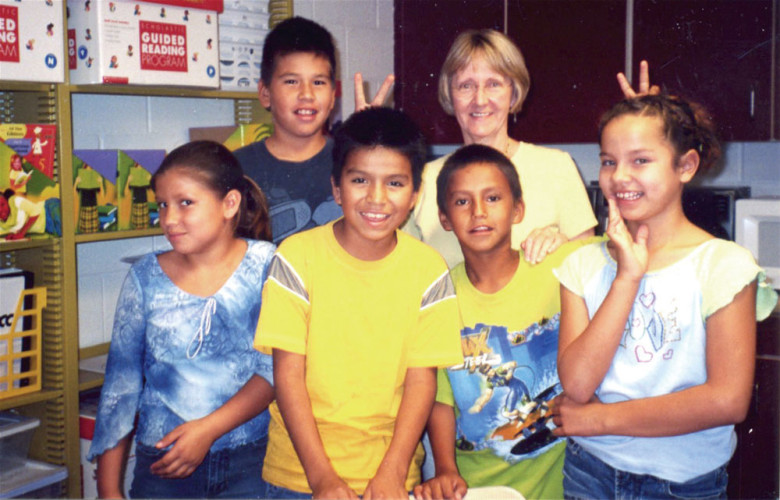 Each year, Nancy Cayford spends several weeks visiting schools at the Pine Ridge Indian Reservation in South Dakota through her nonprofit, Friends of the Oglala Lakota. 