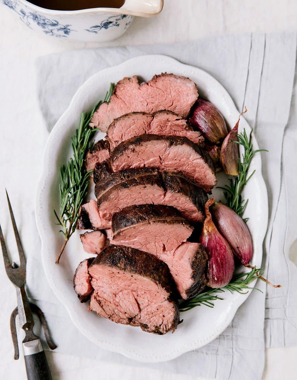 Roast Beef with Shallot Confit recipe