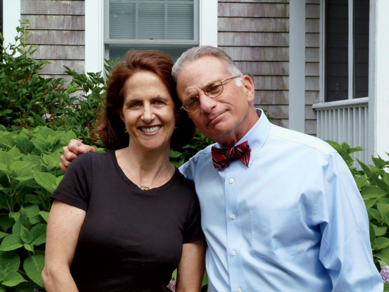 Codirector Lynn Novick—shown with one of the veterans featured in the film, Dr. Hal Kushner, at his home in Maine—undertook much of the one-on-one, often emotional interviewing.