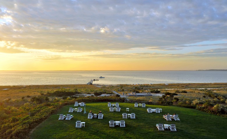 Water views come easy from the chaise lounges at the Wauwinet. 