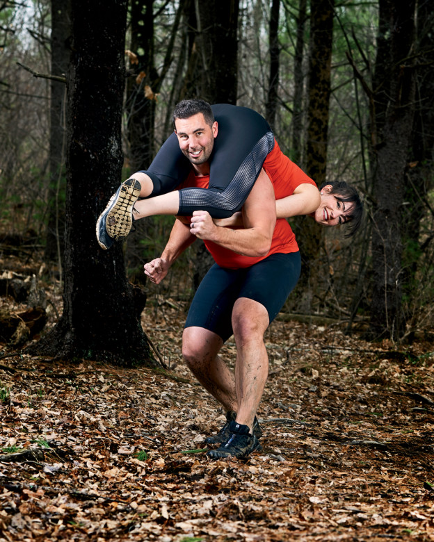 Elliot and Giana Storey, winners of the 2016 North American Wife Carrying Championship. The sport originated in Finland, where it supposedly was inspired by a 19th-century band of thieves who stole wives from neighboring villages.