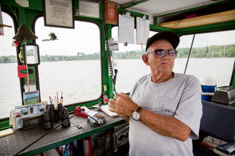 Jon Porter has been at the helm of the Fort Ticonderoga Ferry for 50 years, taking passengers on a seven-minute shuttle between Shoreham, Vermont, and the famous Revolutionary War battle site in Ticonderoga, New York. 