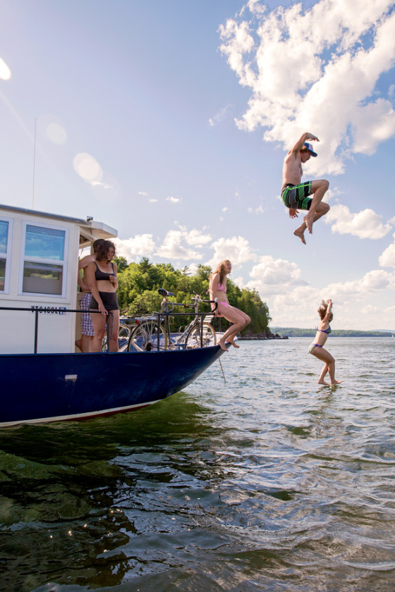 Slow Boat on a Big Lake Lake Champlain by Houseboat