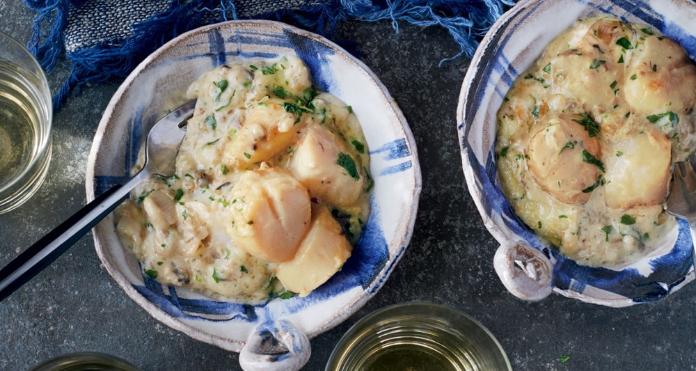 Baked Scallops Recipe in Mushroom Cream Sauce Yankee Magazine