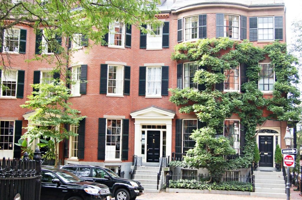 Beautiful houses in Beacon Hill, Boston, Massachusetts Stock Photo