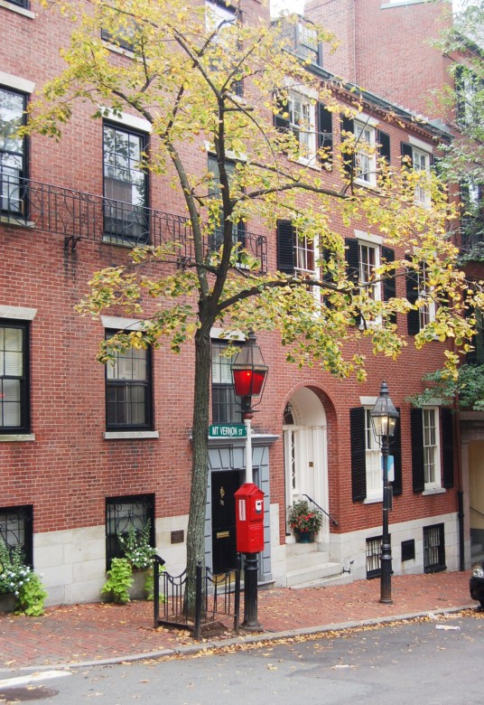 Signs of fall color in Beacon Hill.