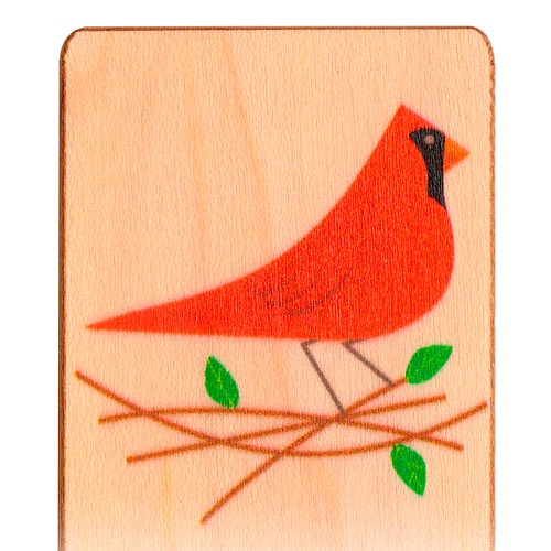 Cardinal Wooden Bookmark