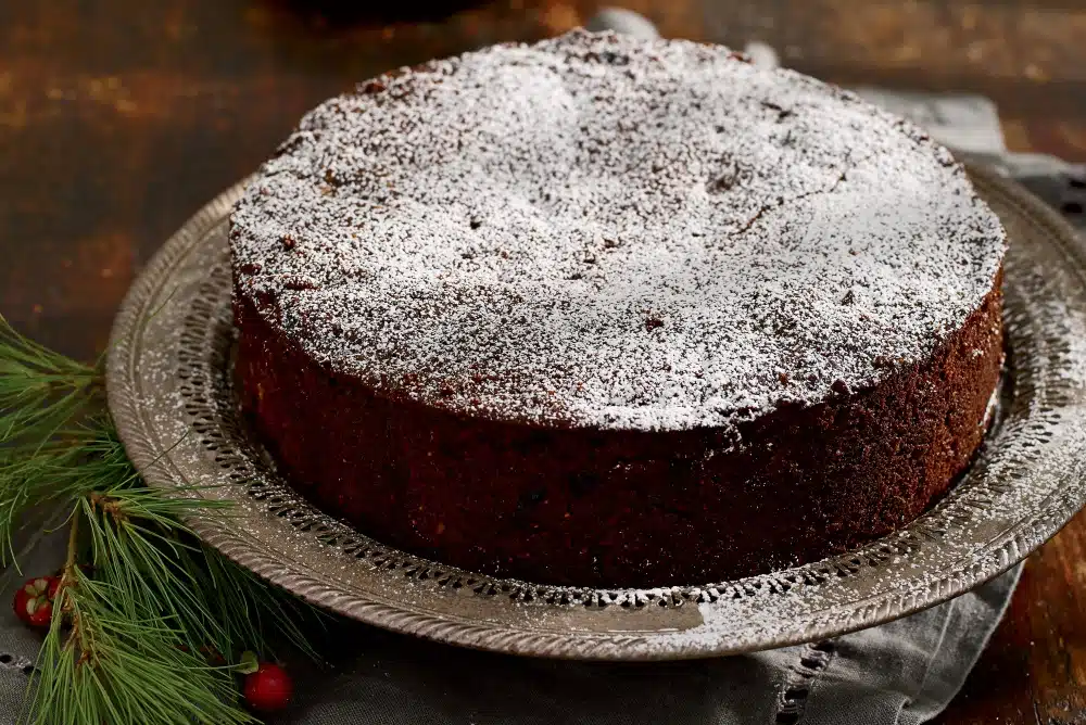 Chocolate-Cherry-Almond Christmas Cake Recipe