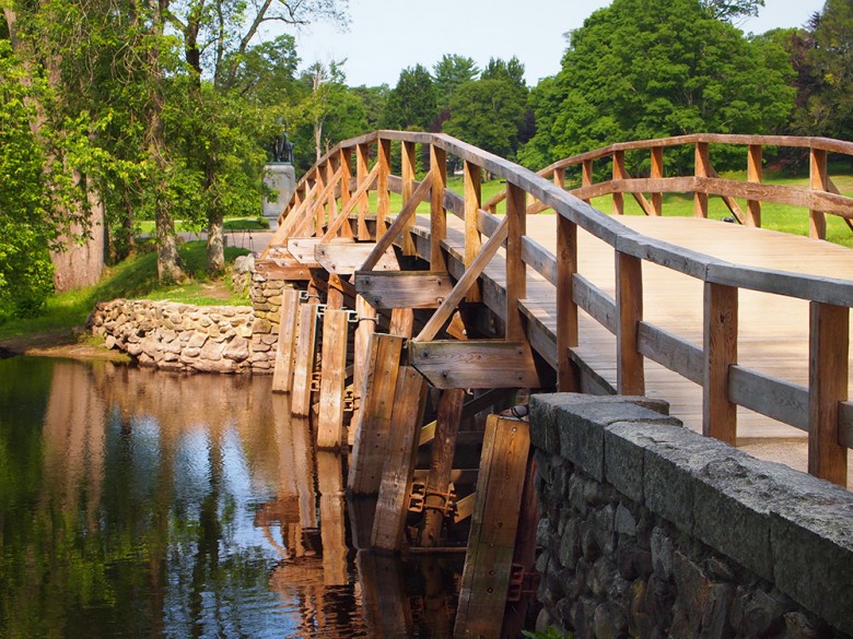 Old North Bridge in Concord, MA, where the colonists met the British in the first battle of the American Revolution.