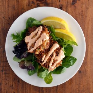 Crab Cakes with Roasted Red Pepper & Garlic Aioli Recipe
