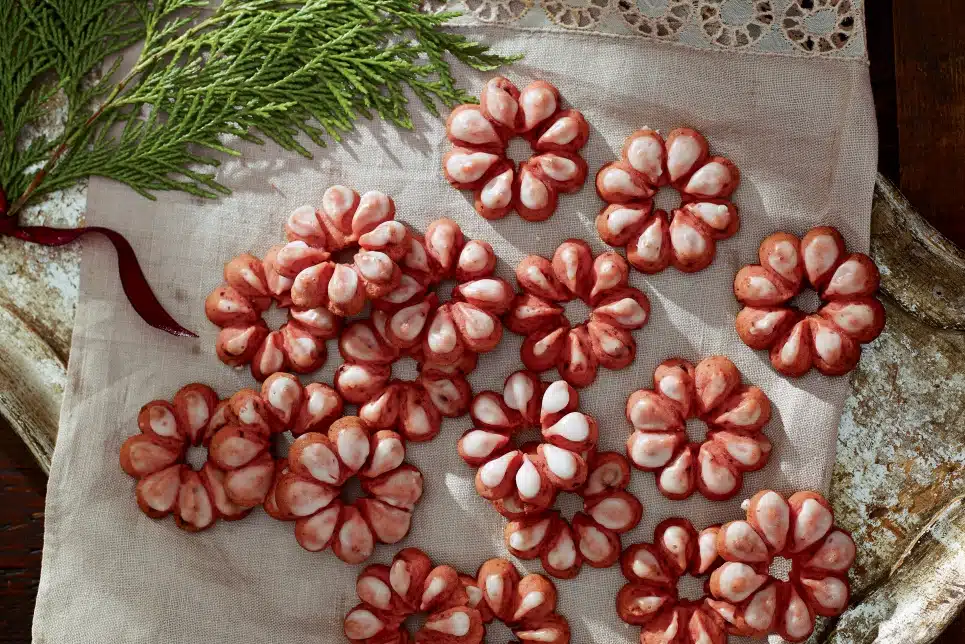 Iced-Cranberry Spritz Cookies Recipe