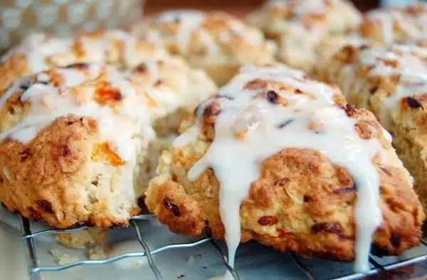 Grapefruit Oatmeal Scones with Citrus Glaze