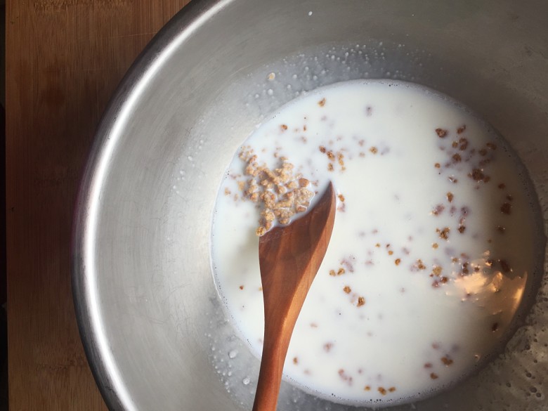 As the cereal absorbs the milk, it will soften and thicken. 