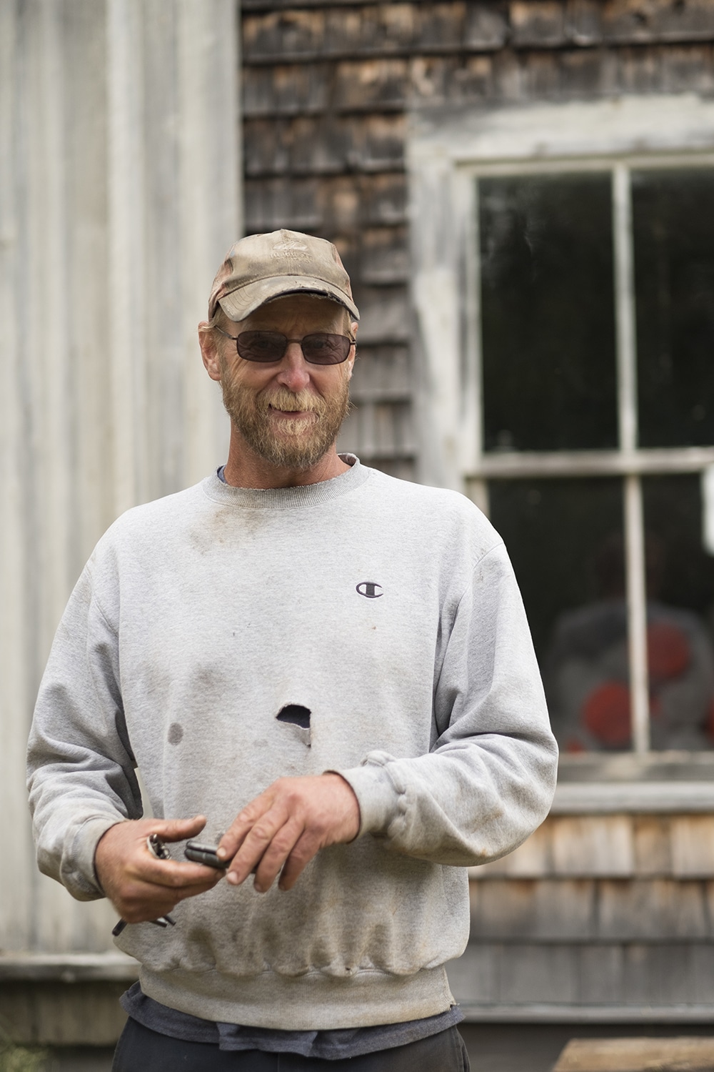 Gunner Lymburner at his family's farm in Brooksville, Maine.