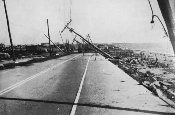Damage in Island Park, Rhode Island from the Hurricane of 1938.