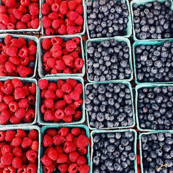 blueberries + raspberries: the best versions of blue and red. hope you had a happy 4th of july!