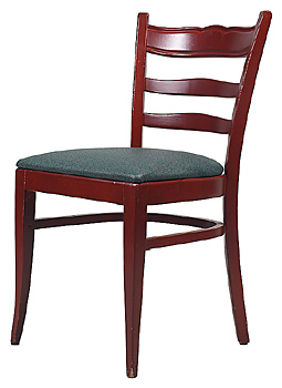 Change the look of a tired dining room chair by covering it with new fabric.