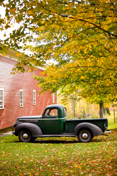 Vintage green truck, Peacham, Vermont.