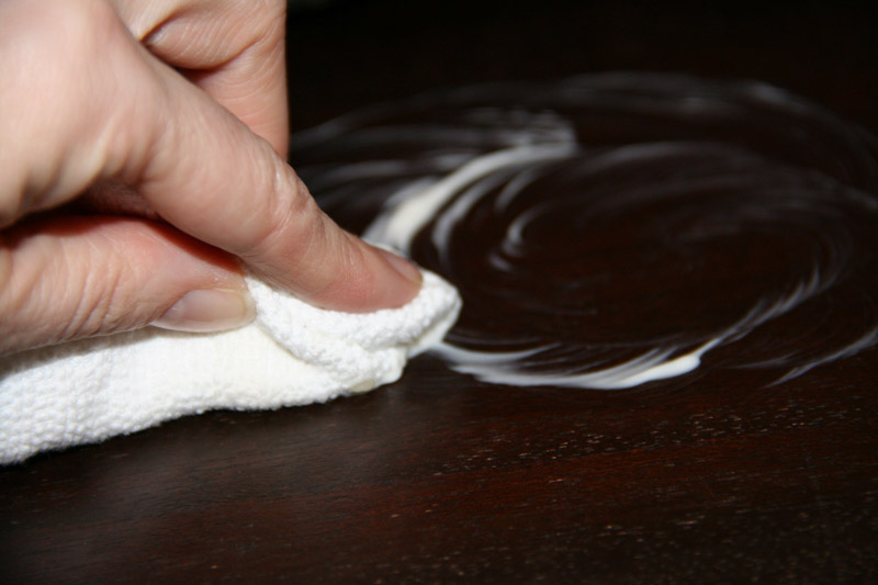 how to remove a white ring on wood furniture