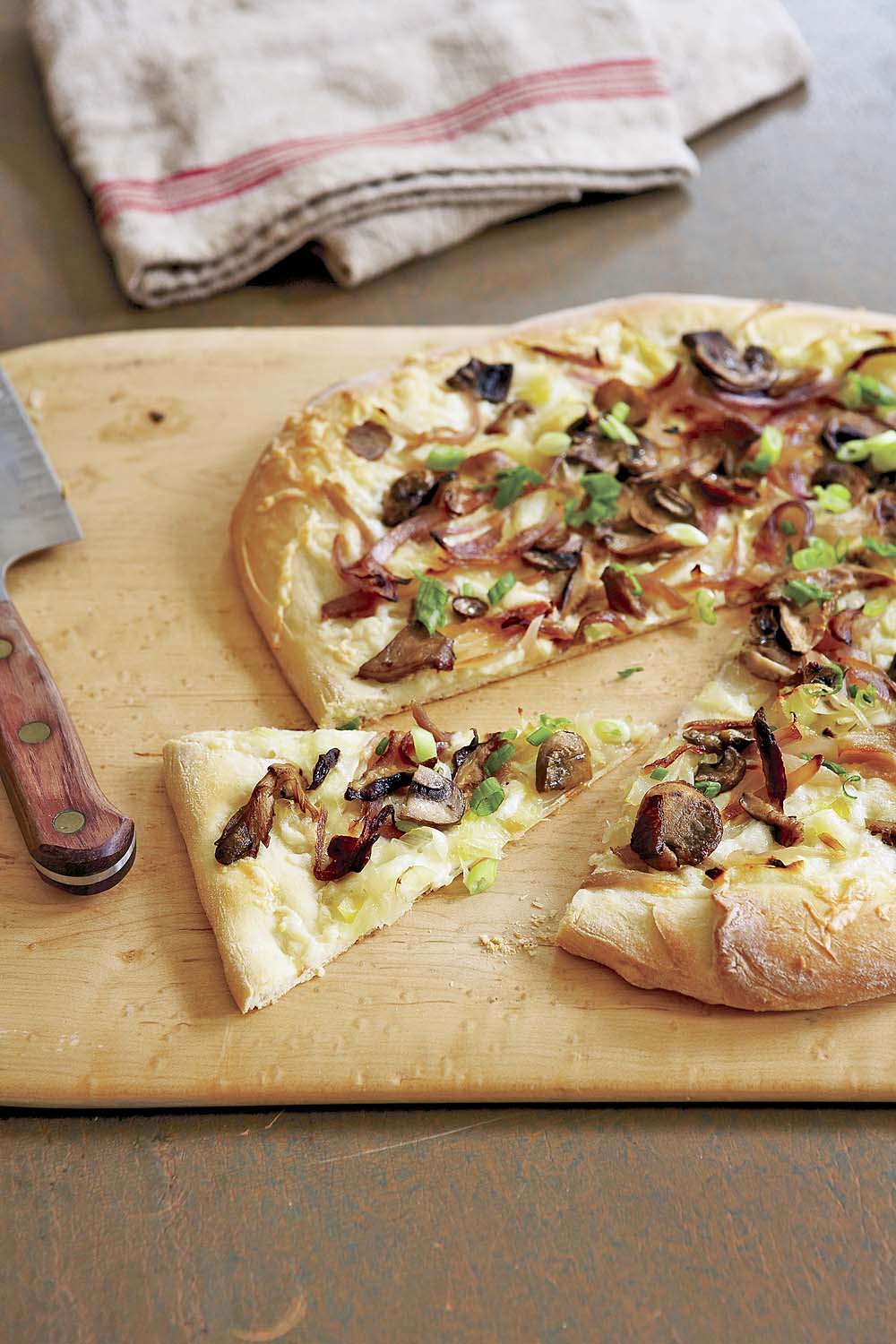 Pizza with Five Onions and Wild Mushrooms