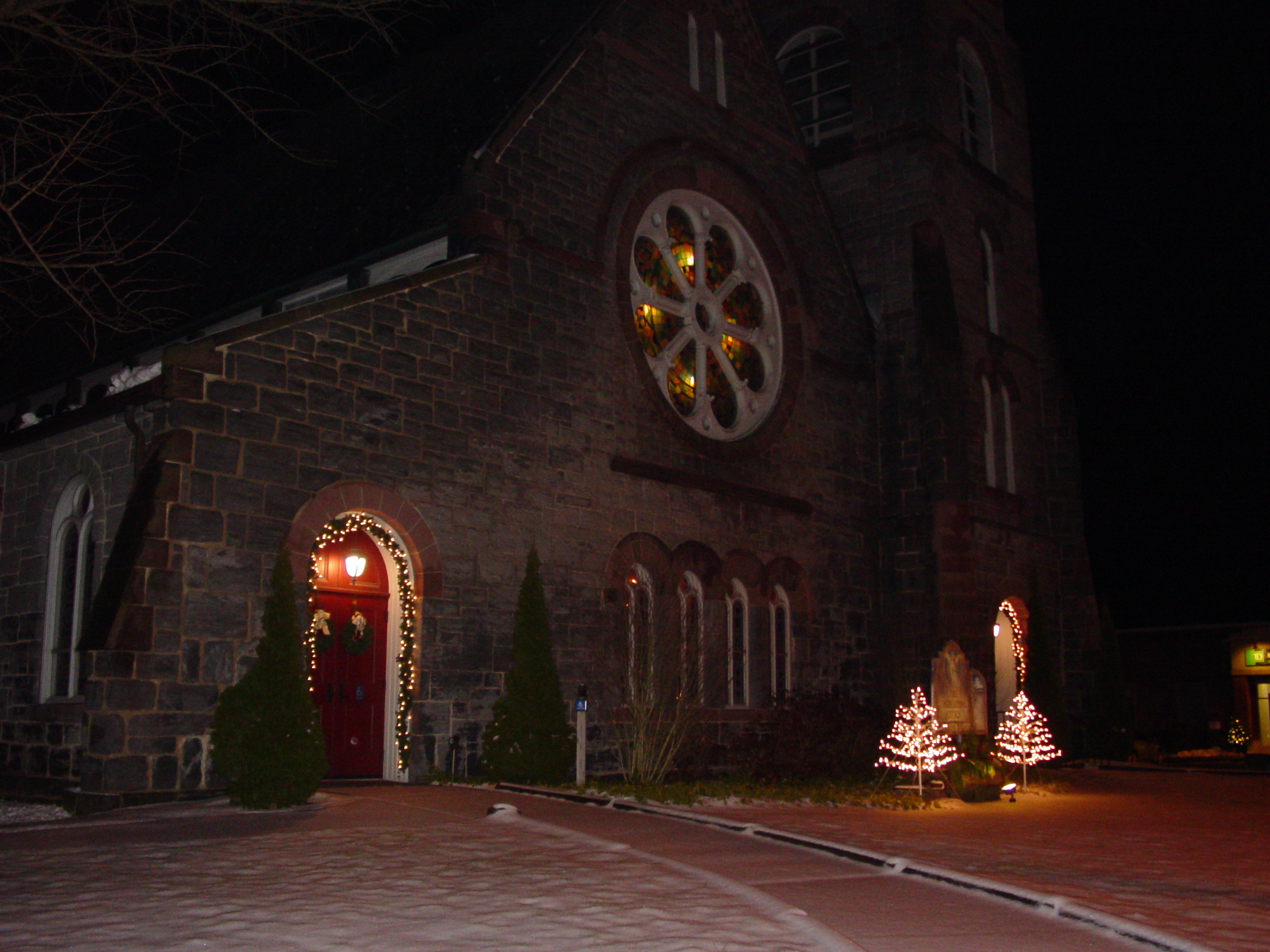 Great Barrington Church In Holiday Colors (user submitted)