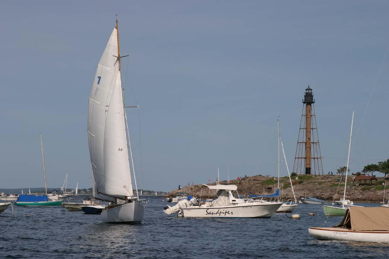 Sails past Marblehead light (user submitted)