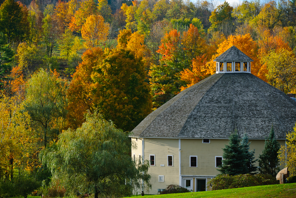 The Round Barn And Foliage In Waitsfield, Vermont (user submitted)