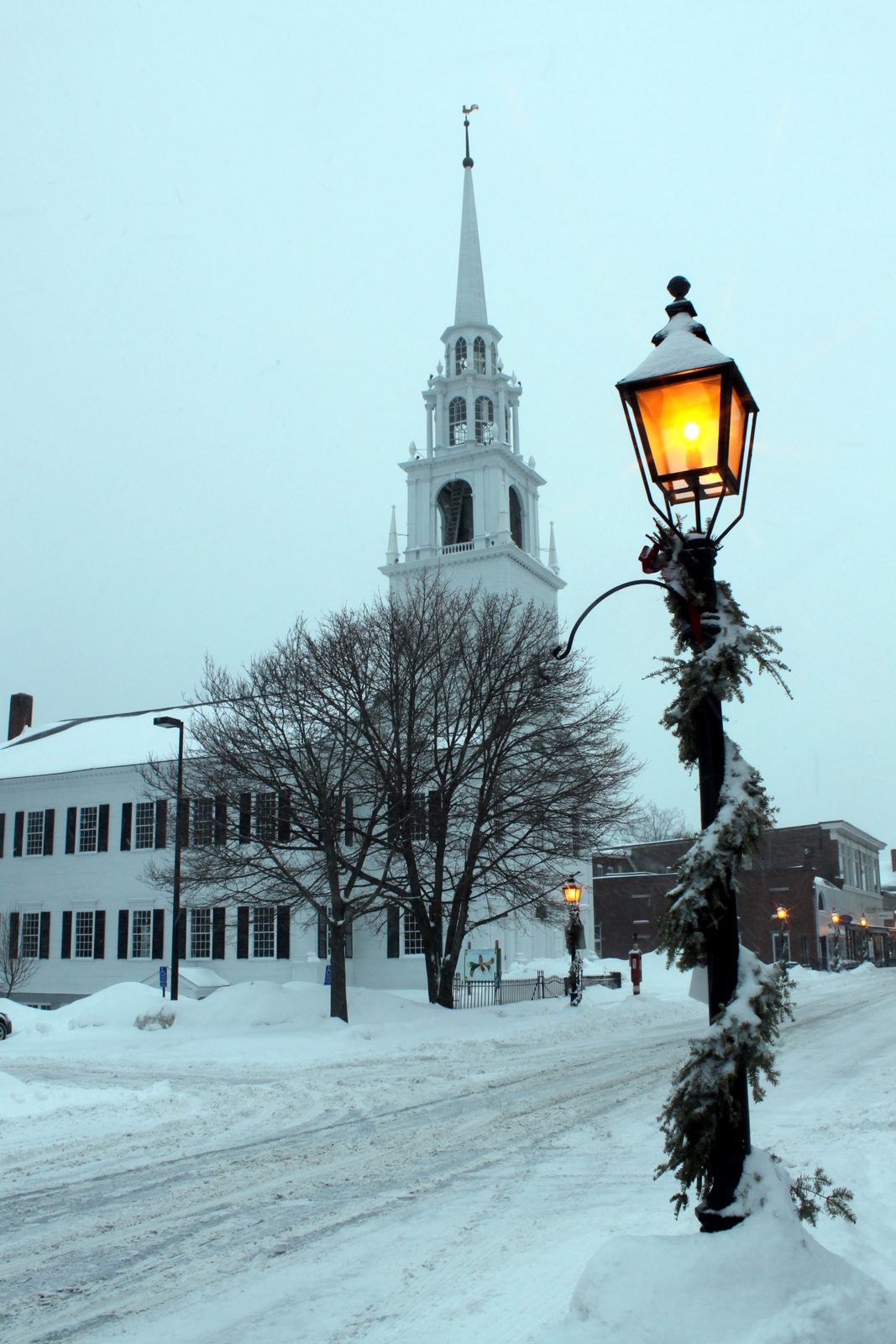 Church And Lantern After A Fresh Snow (user submitted)