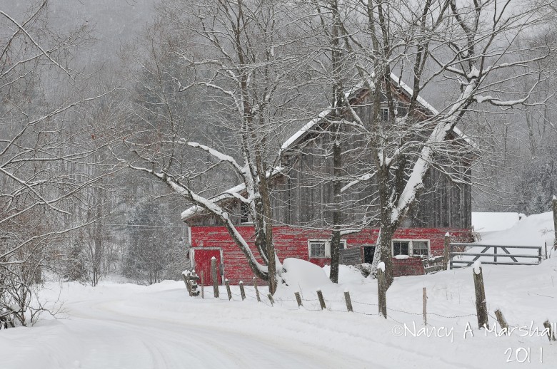 Snow Storm In Rutland, Vermont.