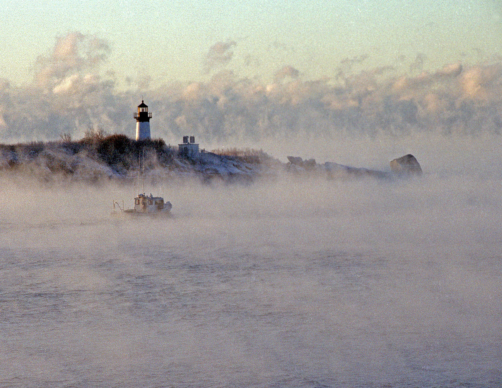 10 Pound Island And Sea Smoke in Gloucester, MA (user submitted)