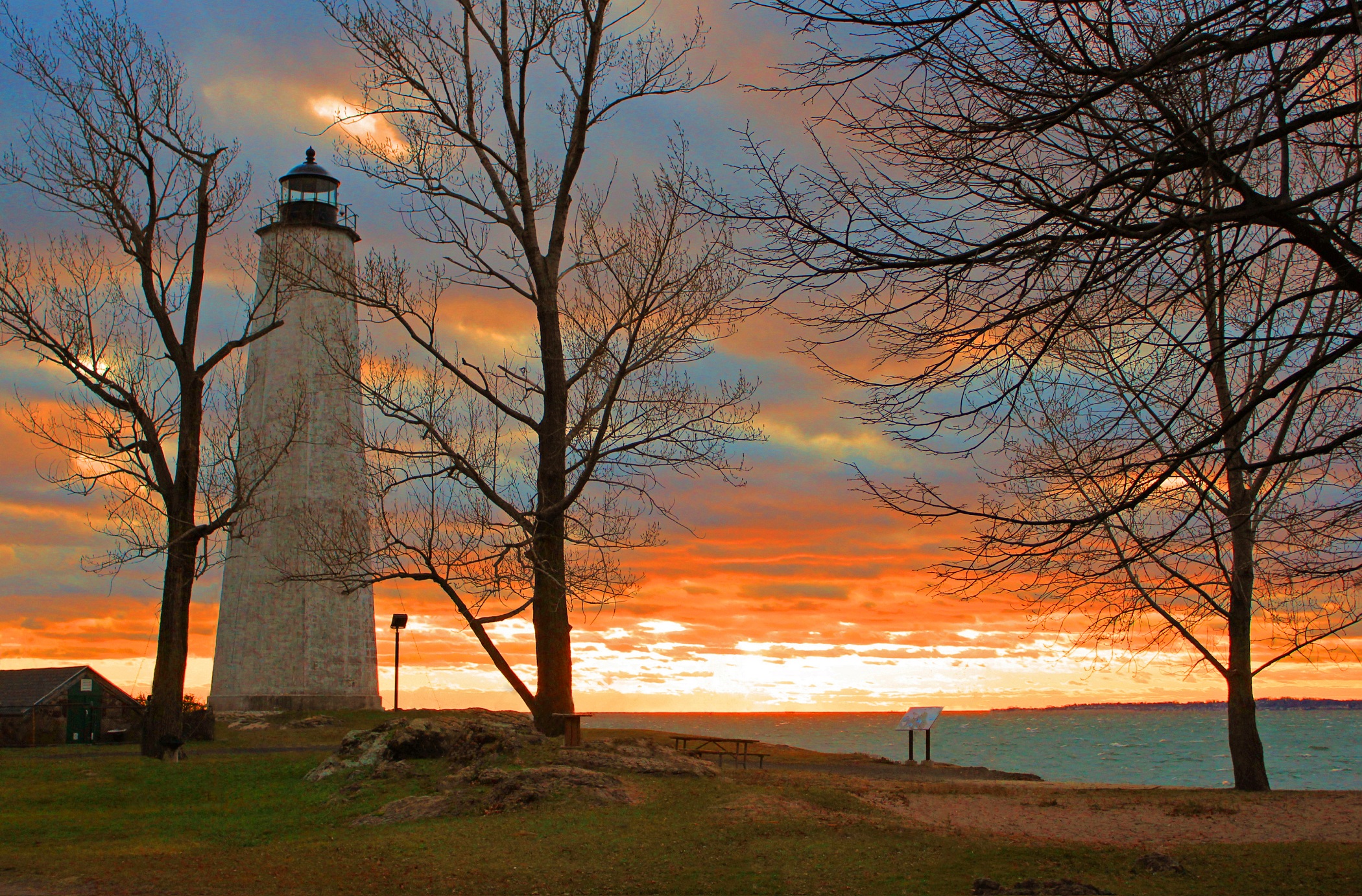 Lighthouse Sunset In New Haven, Ct (user submitted)