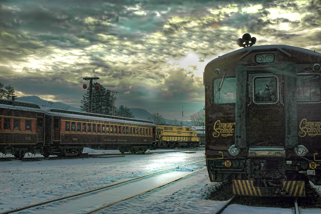 Train Station At Dawn In North Conway (user submitted)