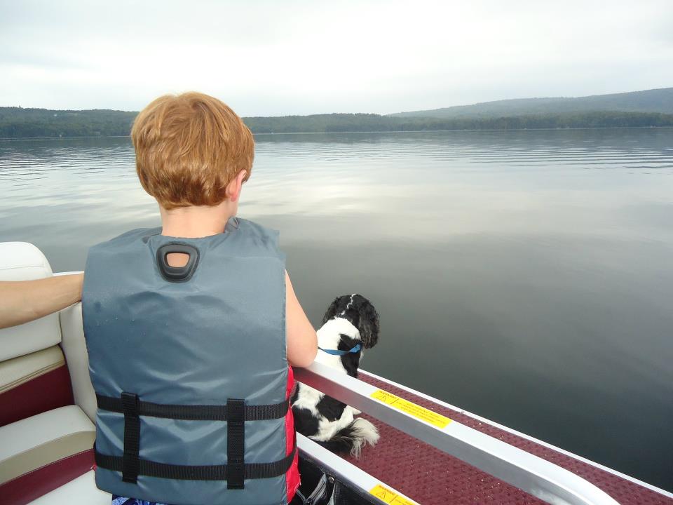 A Boy And His Dog On Moosehead Lake (user submitted)