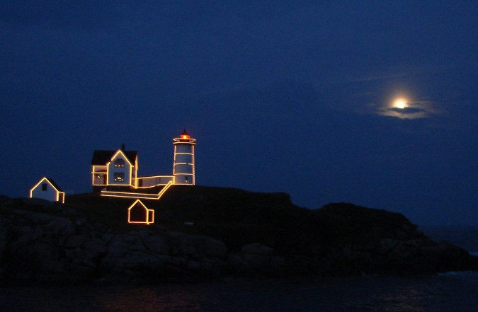 Christmas in July at Nubble Light