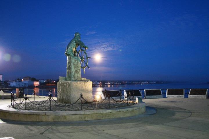 Moon Rising Over Fisherman Memorial (user submitted)