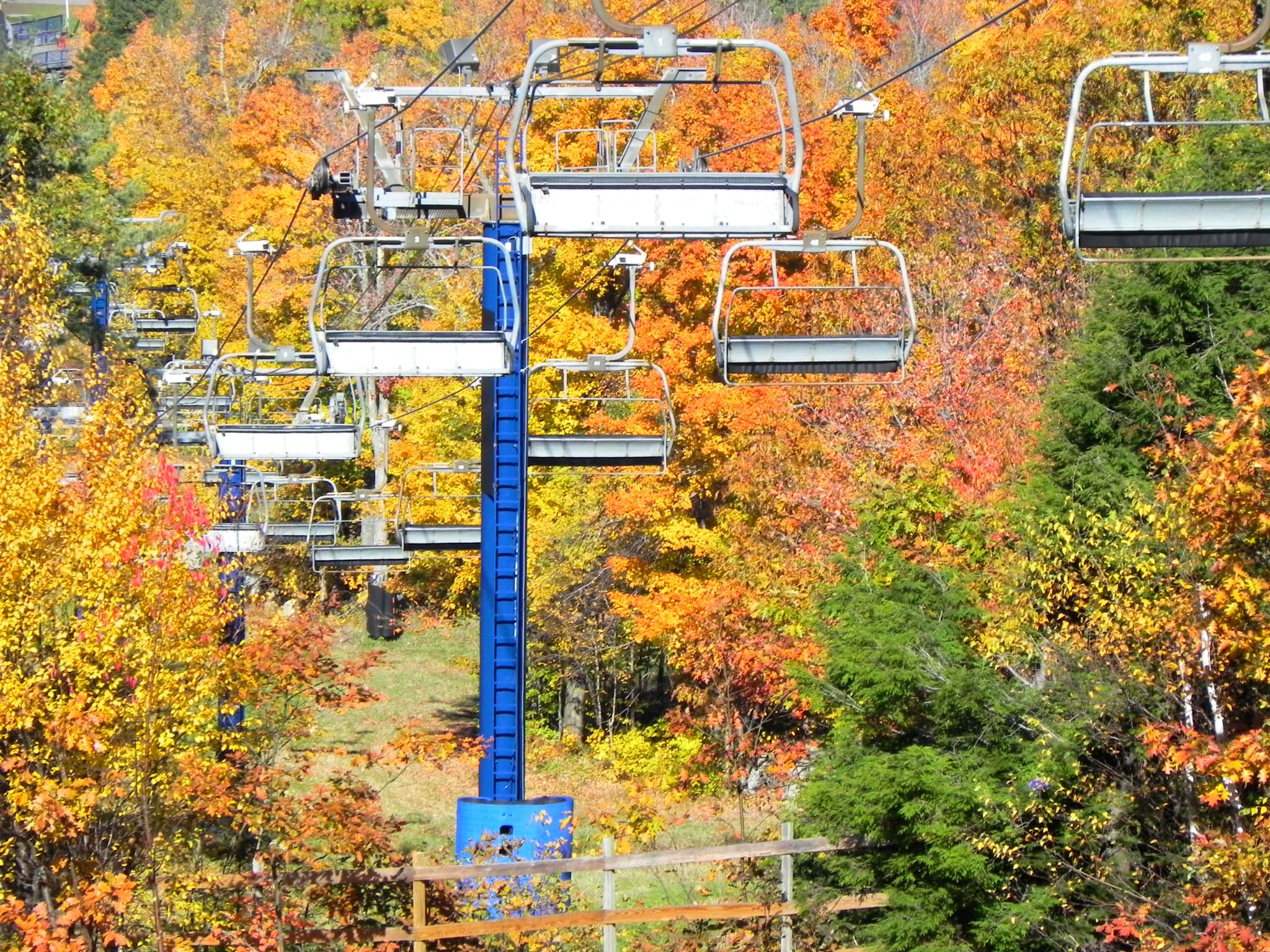 Wachusett Mountain Chairlifts In Foliage! (user submitted)