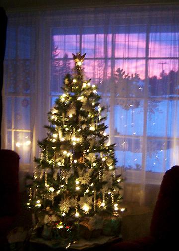 Christmas Tree with Sunset Background (user submitted)