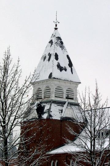 Snowy Dover Church Steeple (user submitted)