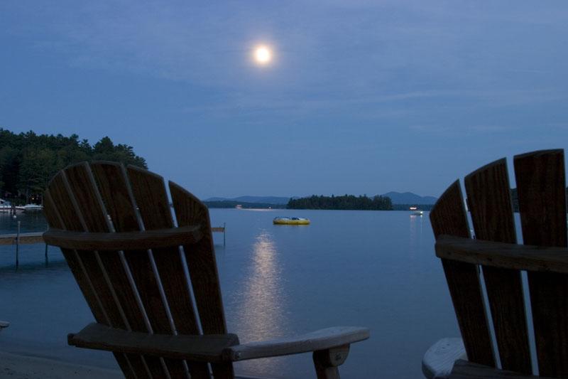 Moon Rise Over Winnipesaukee (user submitted)