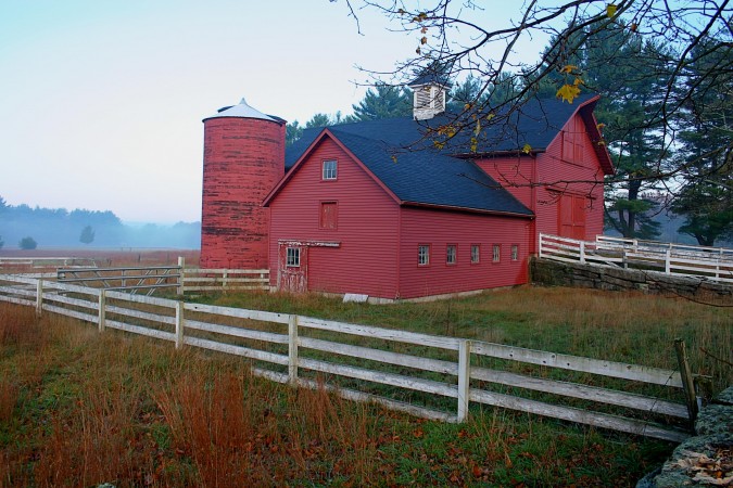 Morning Dew On Barn In W. Greenwich, Rhode Island 