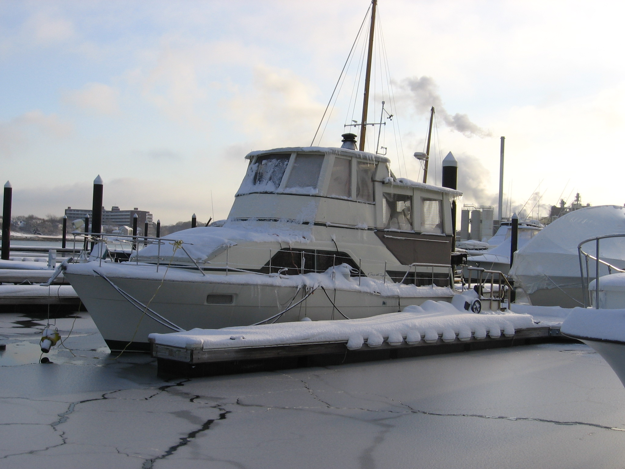 Snow at a Marina (user submitted)