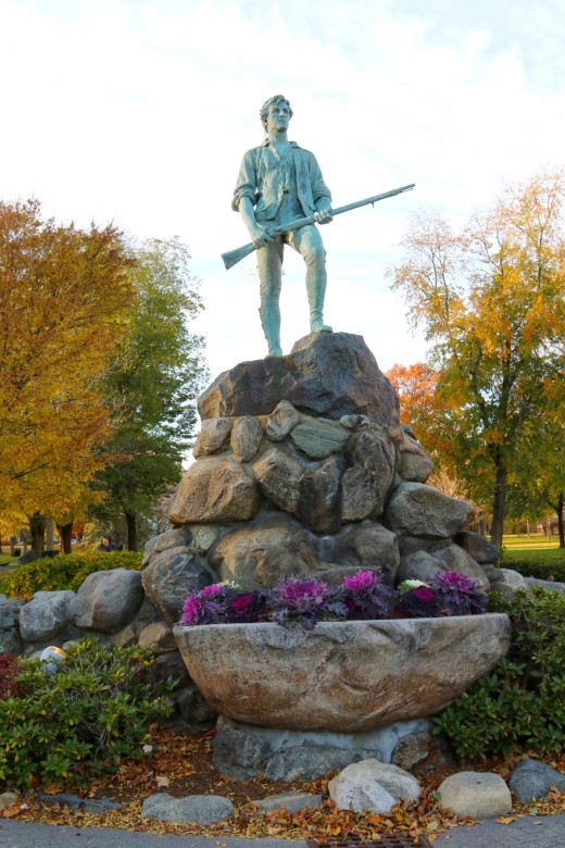 Minuteman Statue on the Lexington Common.